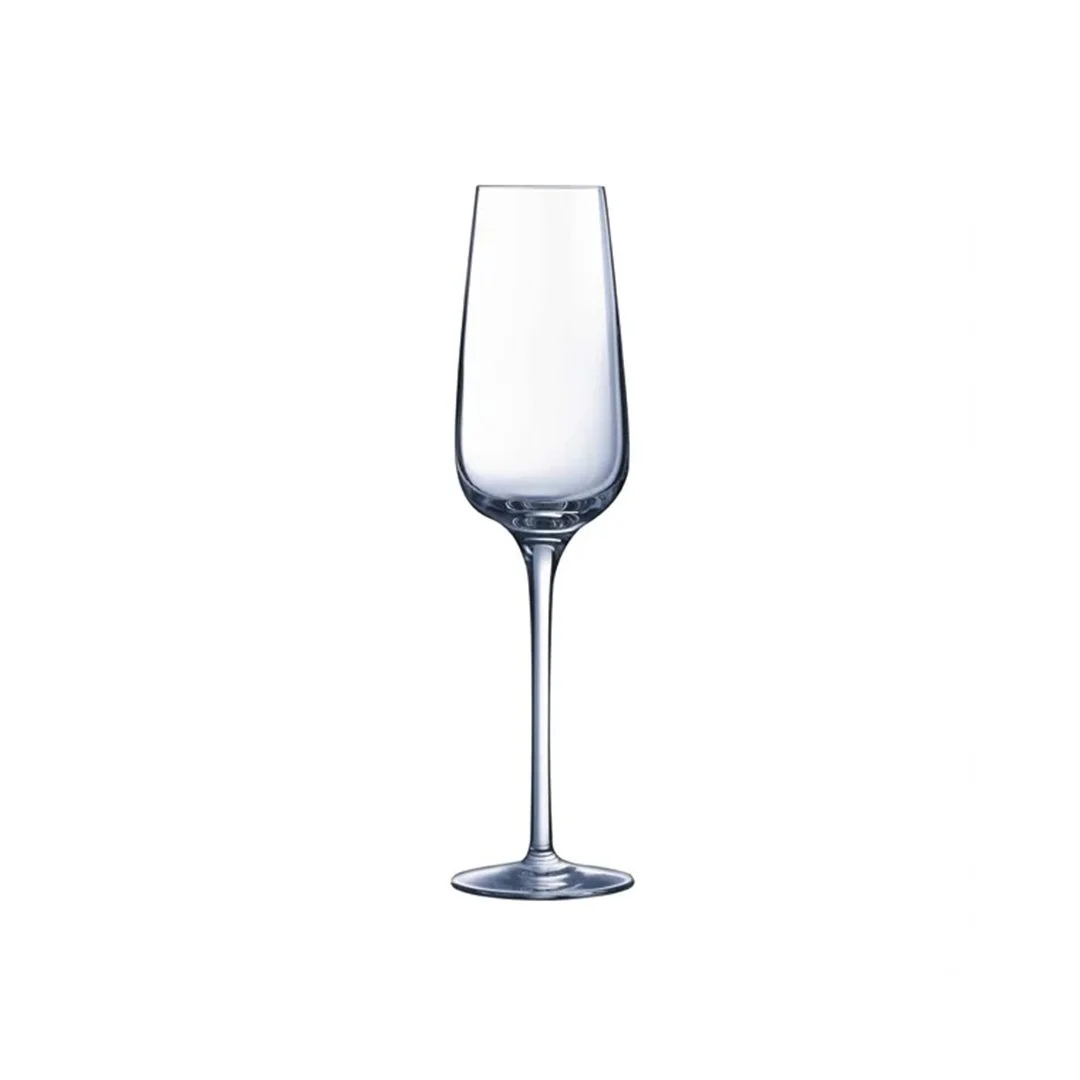 Clear Verona champagne flute with slender stem