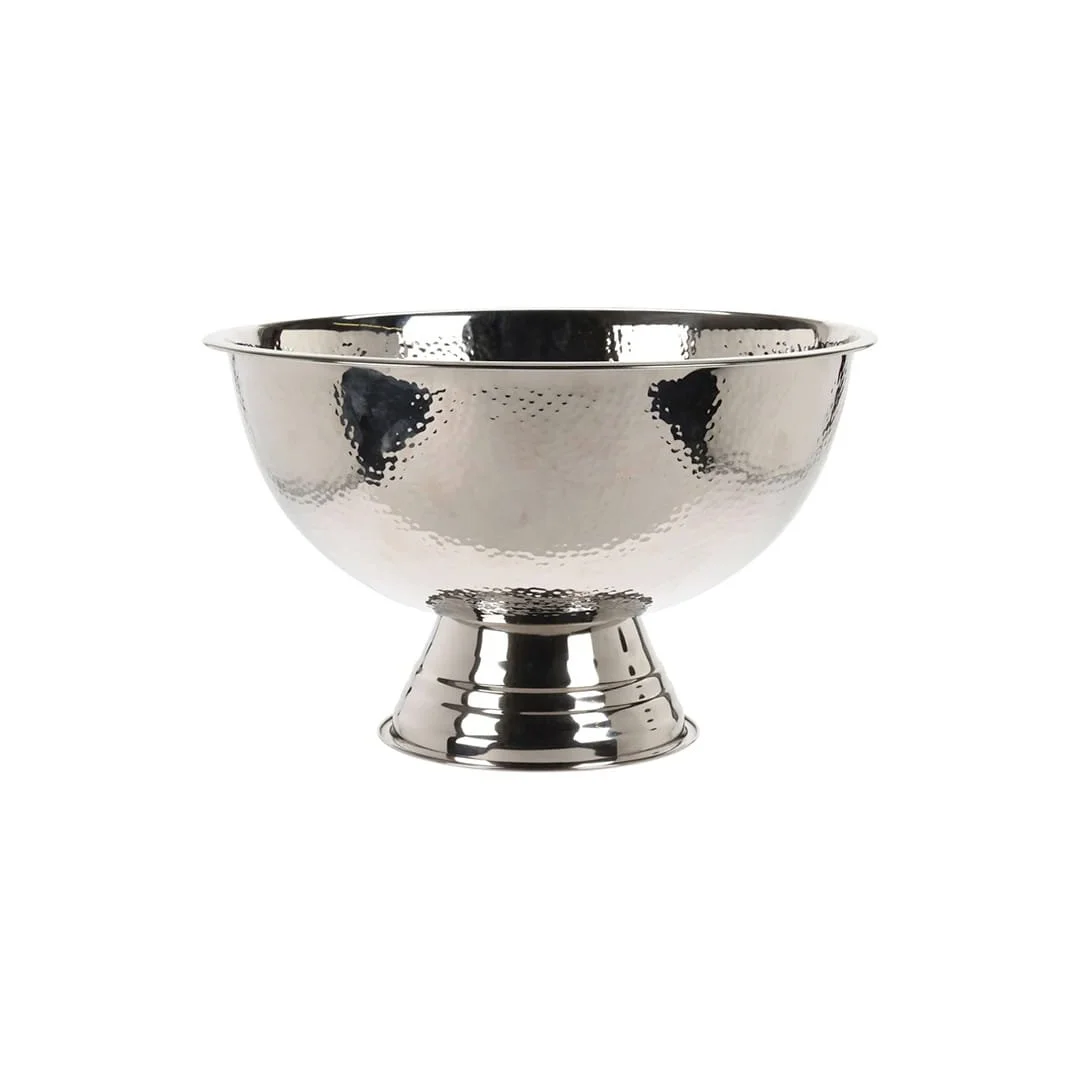 Hammered champagne bucket on stand for wine and champagne cooling