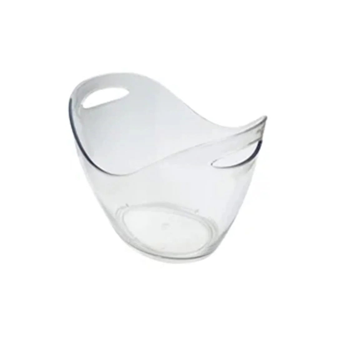 Clear champagne bucket with side handles for event bar service