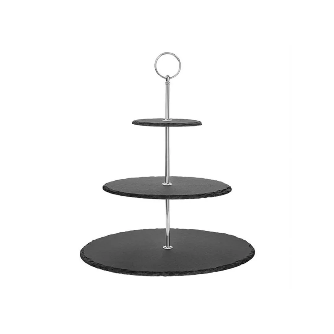 Three tier serving stand for afternoon tea, cakes and desserts display