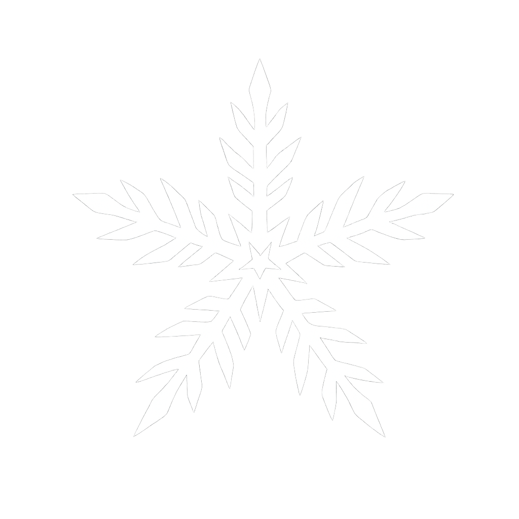White snowflake on black background.