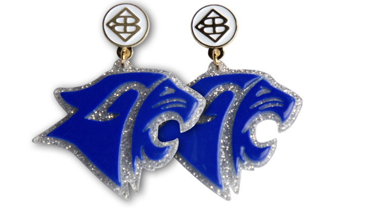 Cougar Head Dangle Earrings