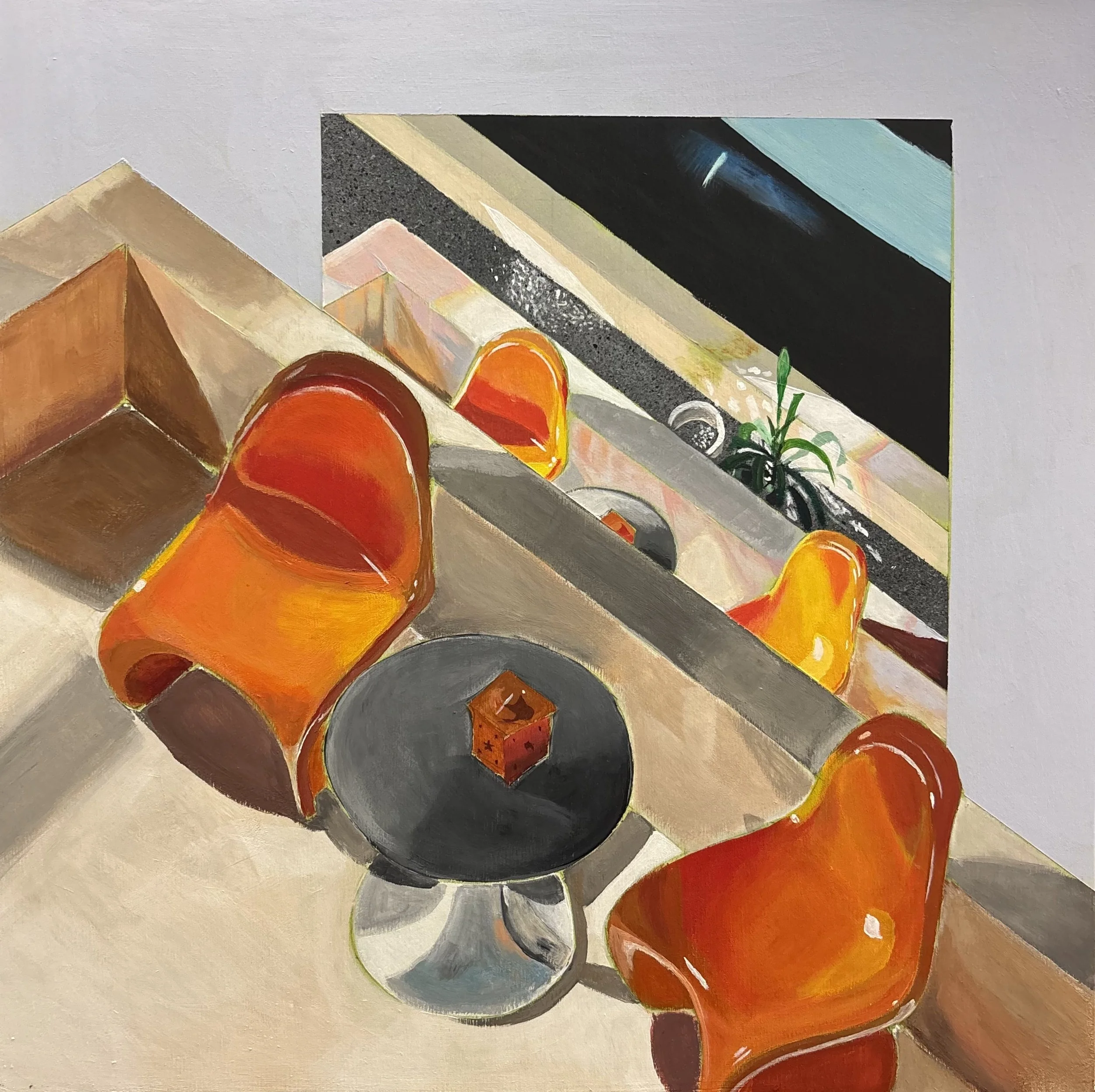 "PARTY OF FOUR", 16X16", ACRYLIC ON PANEL