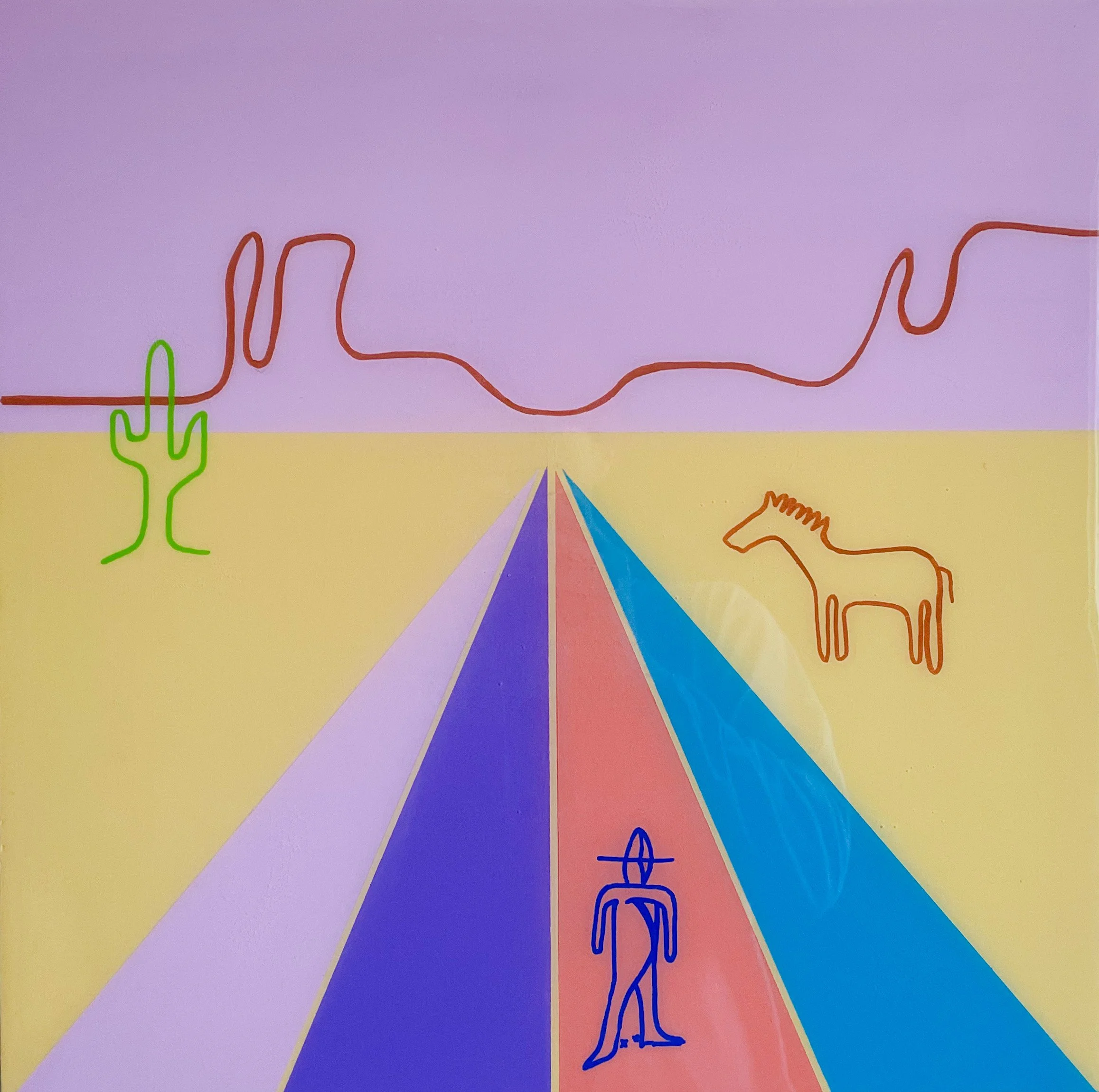 "ANOTHER DIRECTION", 18X18", ACRYLIC AND RESIN ON PANEL