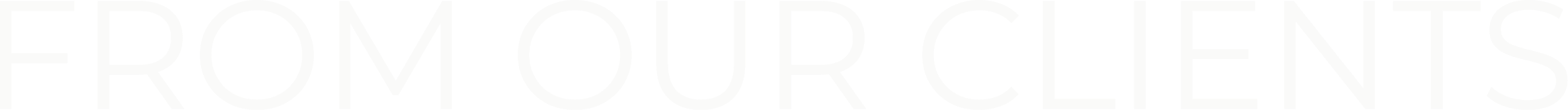 Text reading 'FROM OUR CLIENTS' in white against a black background.