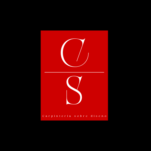 Logo with a red background featuring white stylized letters 'a' and 's' separated by a white line, with text 'Carpintería sobre diseño' underneath.