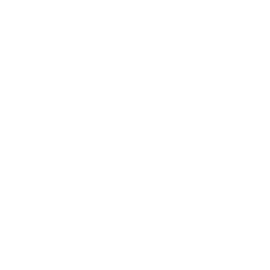 Black and white pixelated illustration of a full moon with five crater-like spots and two smaller moons or planets nearby.