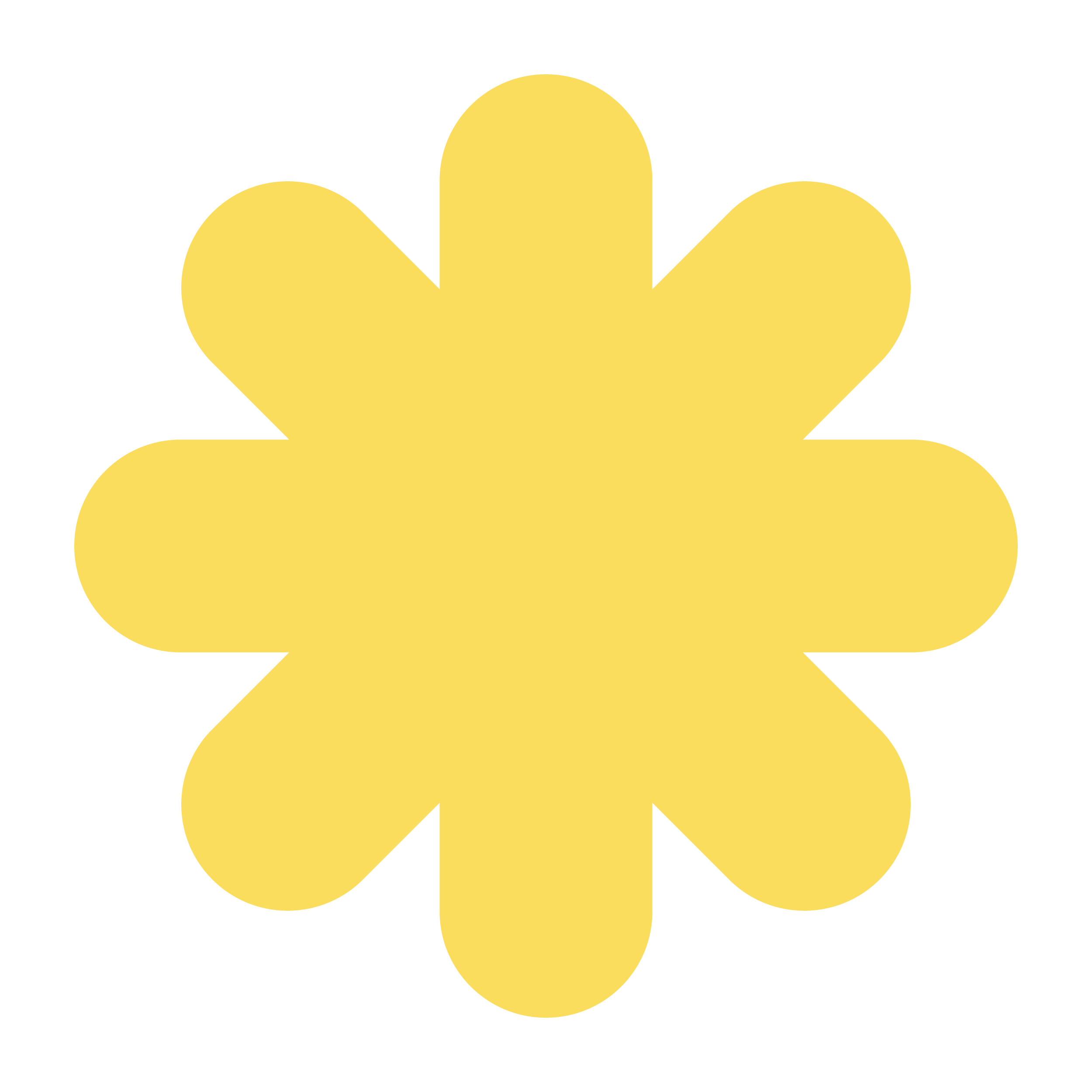 Yellow flower-like shape with eight rounded petals on a black background.