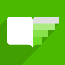 Open book icon with green background and shading