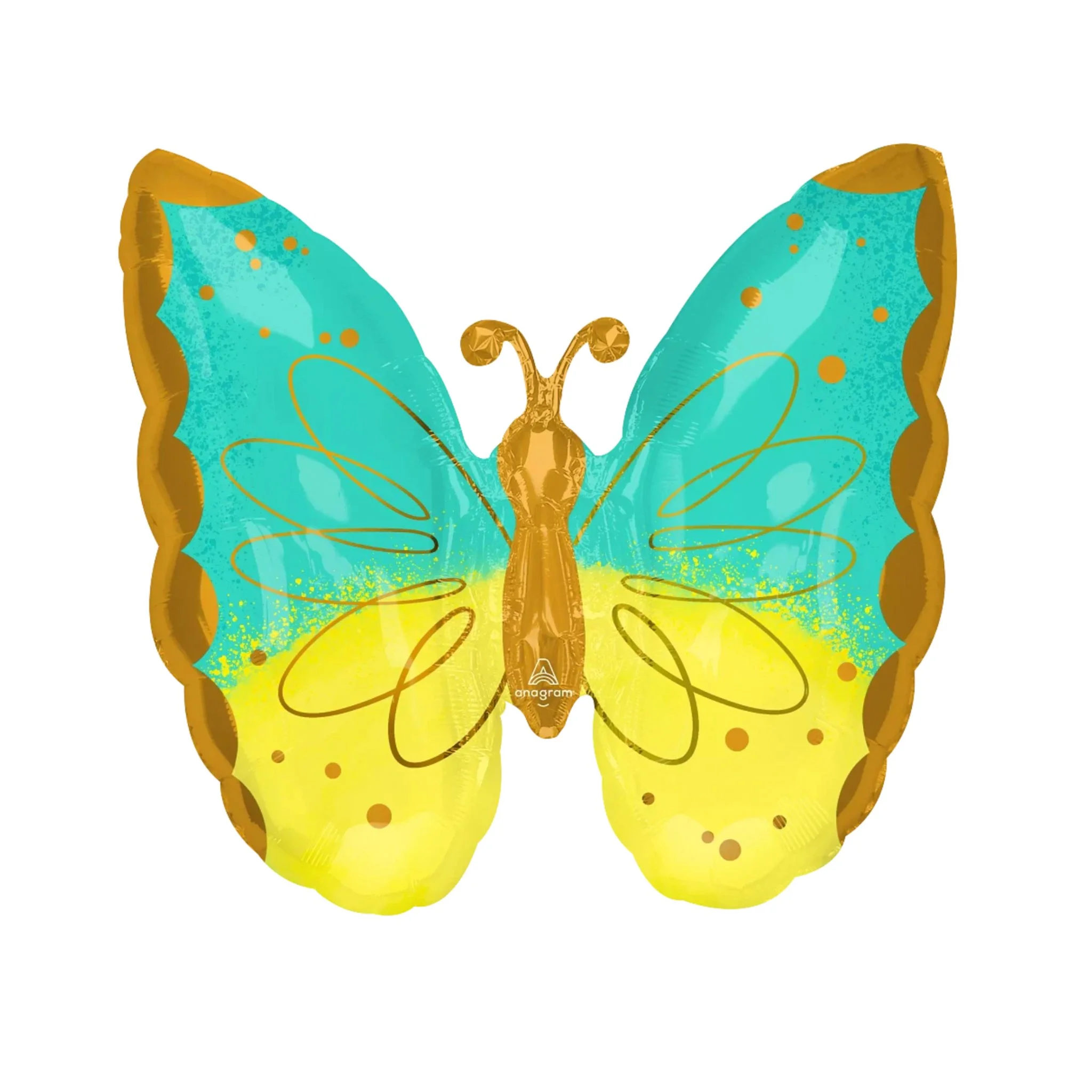 teal & gold butterfly