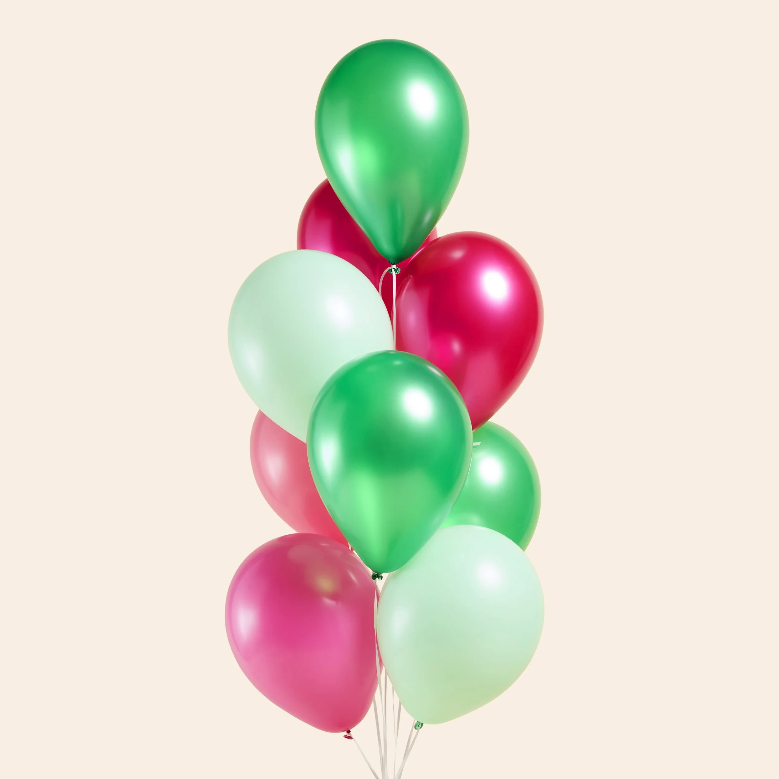 greens with pops of pink