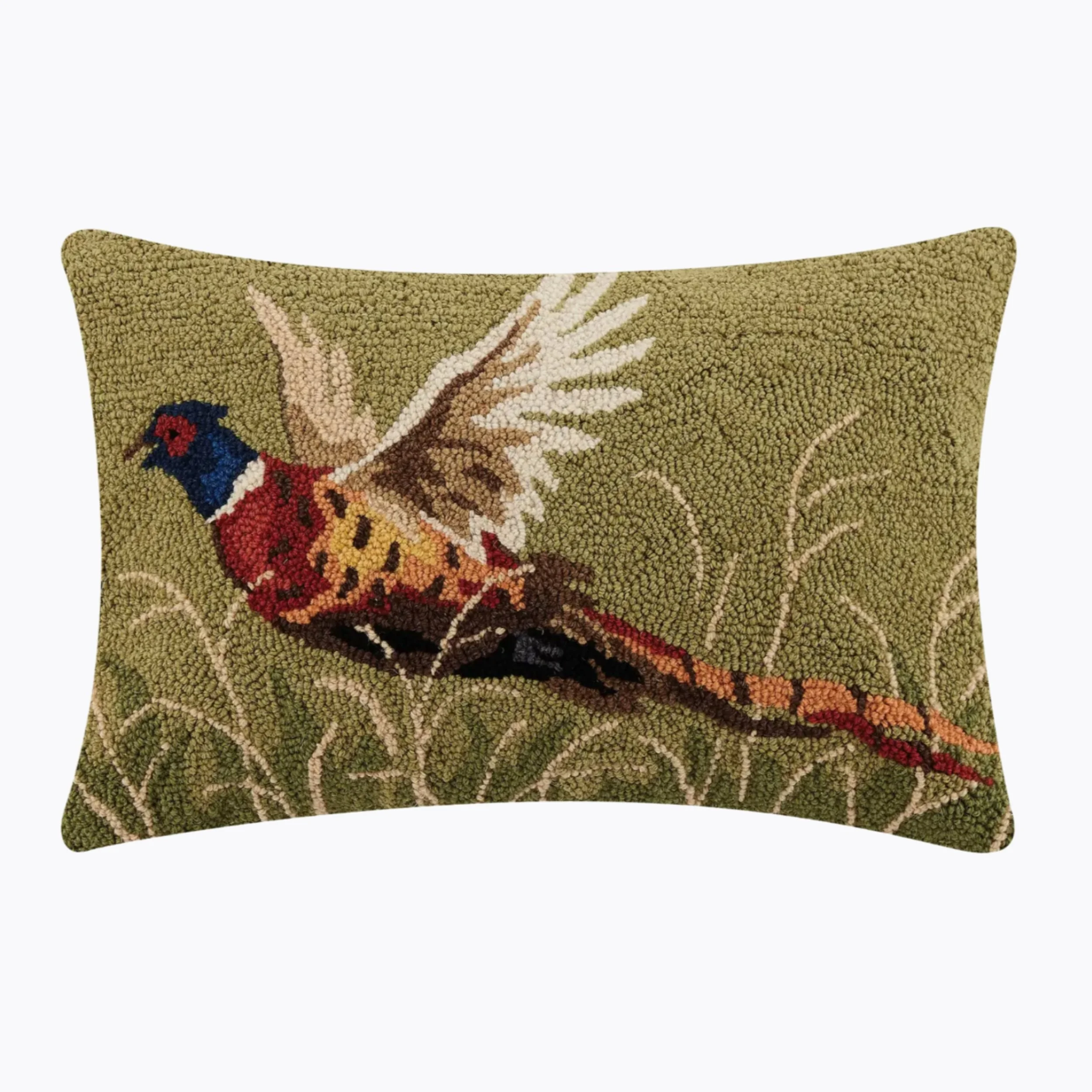 Handmade Pheasant Hooked Pillow