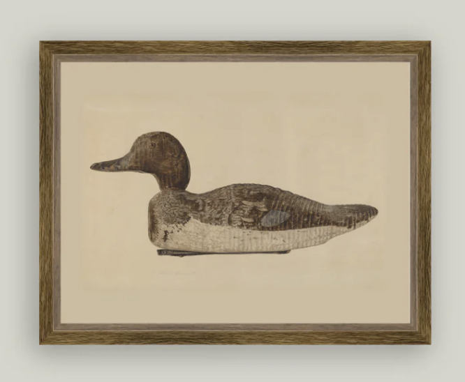 Classic Wooden Duck Decoy - 6x4