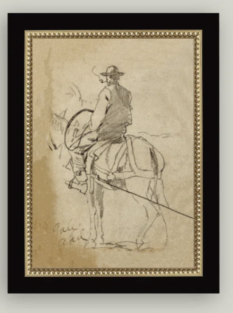 Man Riding a Horse 4x6