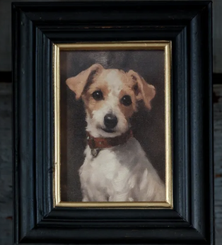 Timeless Canine Portrait in Elegant Frame