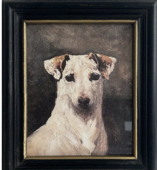 Vintage Canine Portrait with Black Frame