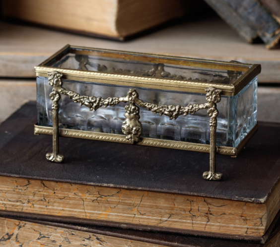 Vintage Brass and Glass Trinket Box