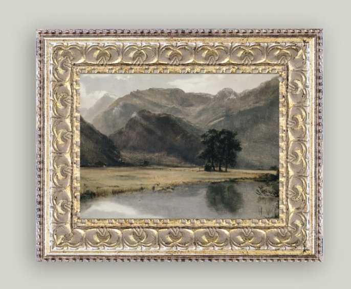 River Mountainscape Art 7x5