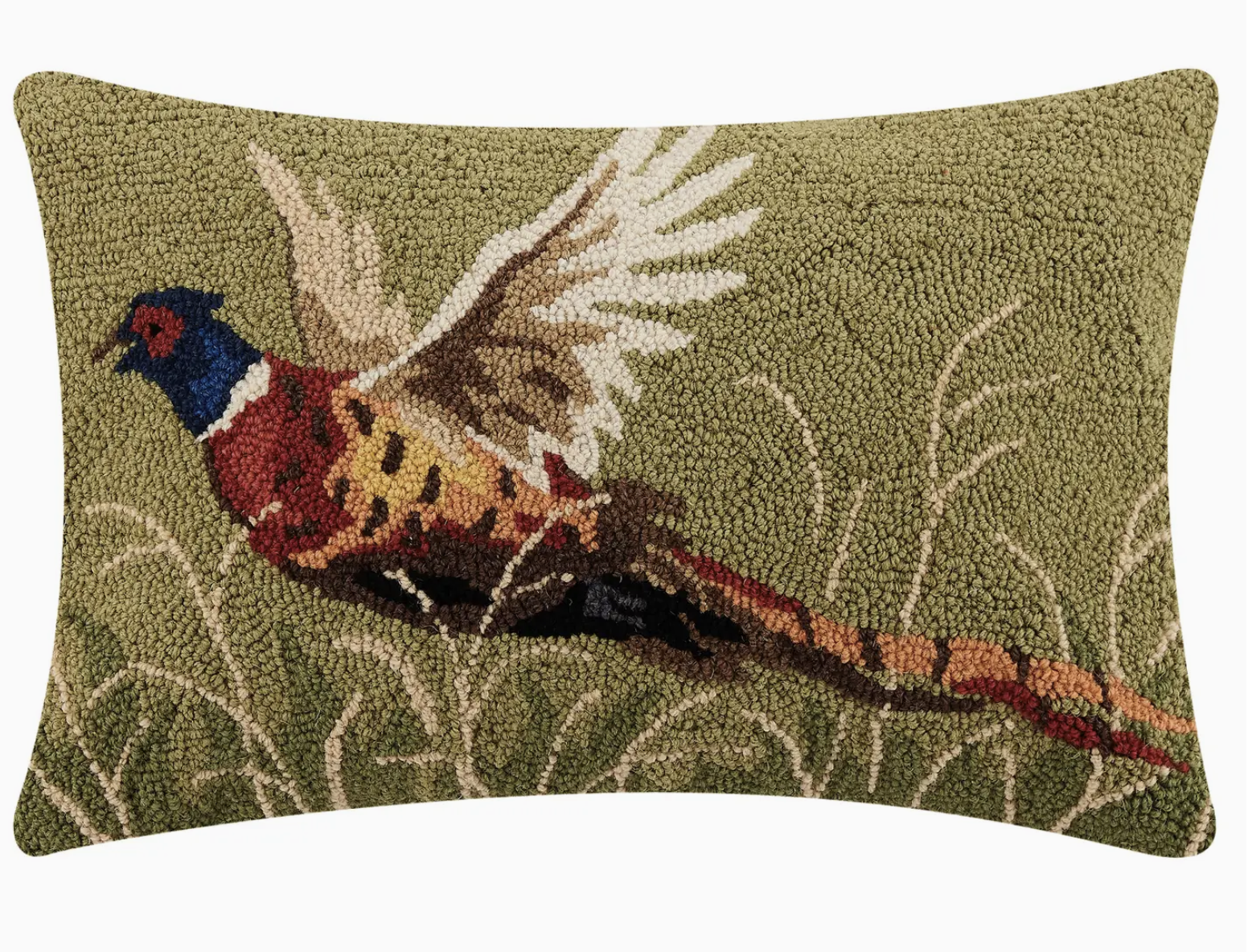 Handmade Pheasant Hooked Pillow