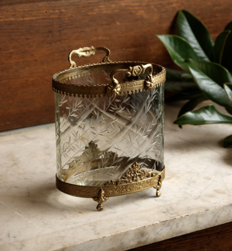 Elegant Brass & Glass Foyer Vase
