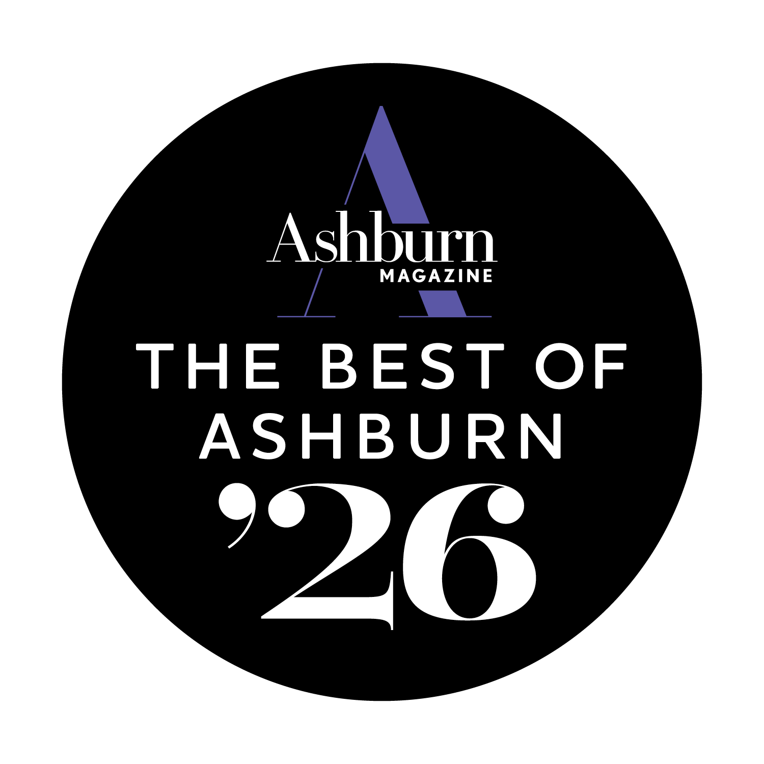 Cover of Ashburn Magazine featuring the headline "The Best of Ashburn 2026" and the magazine's logo with a stylized letter "A".