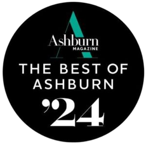 Logo for Ashburn Magazine titled 'The Best of Ashburn 24' with a black background and teal and white text.