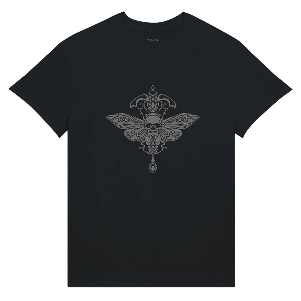Grey Winged Skull - Ultra Cotton Unisex Crewneck T-shirt