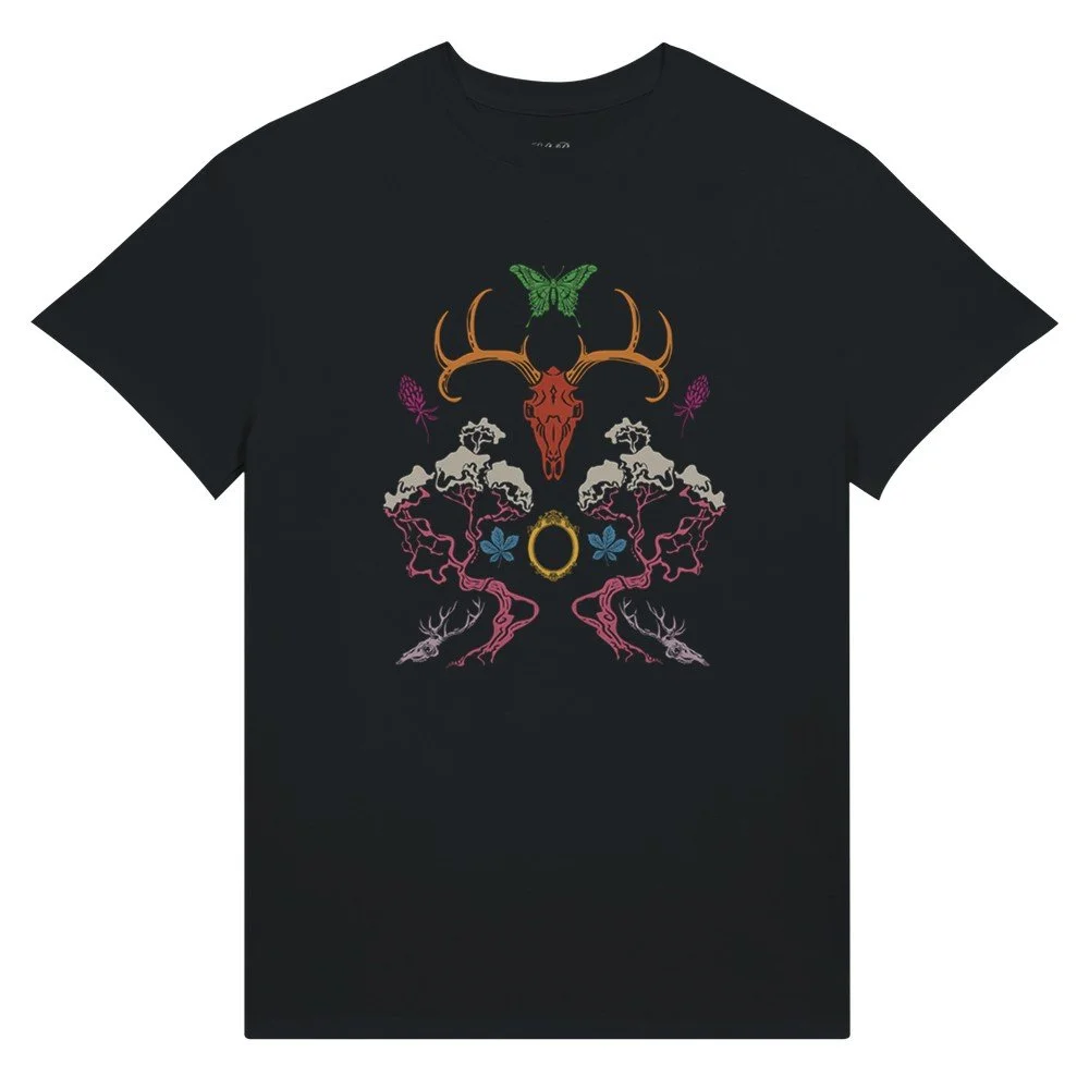 Red Stag Skull - Ultra Cotton Unisex Crewneck T-shirt