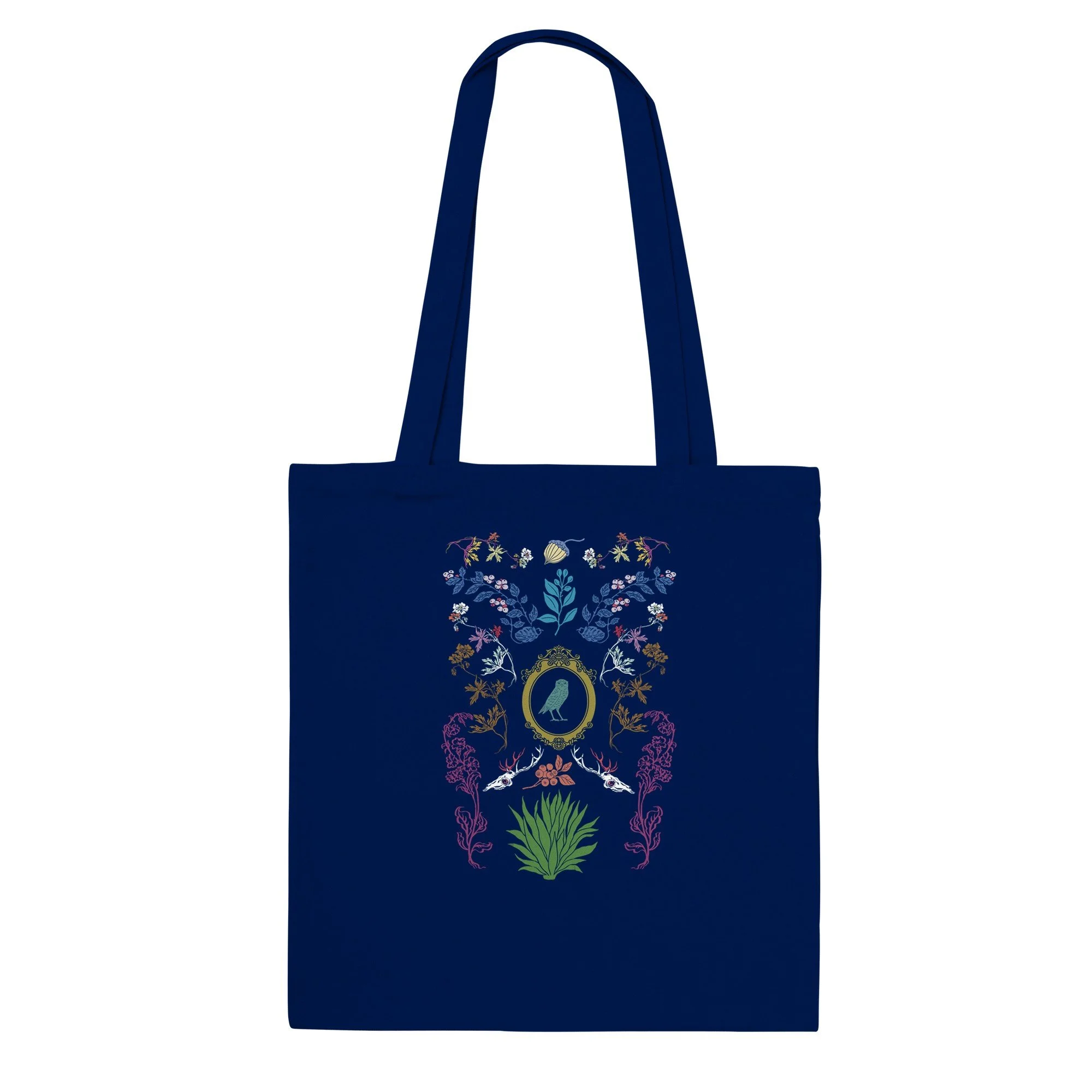 Mirror & Flowers - Classic Tote Bag Navy