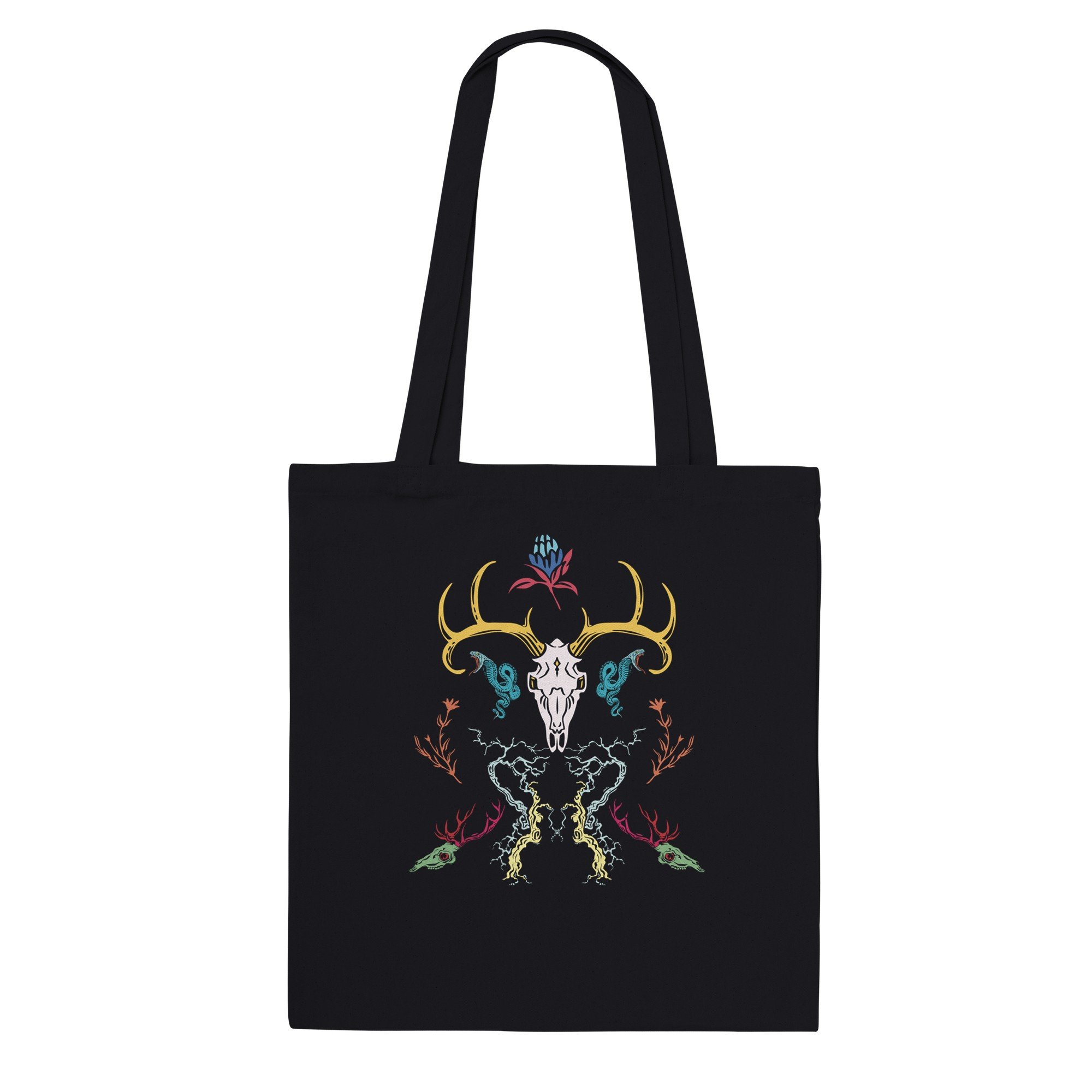 White Skull 02 - Classic Tote Bag Black