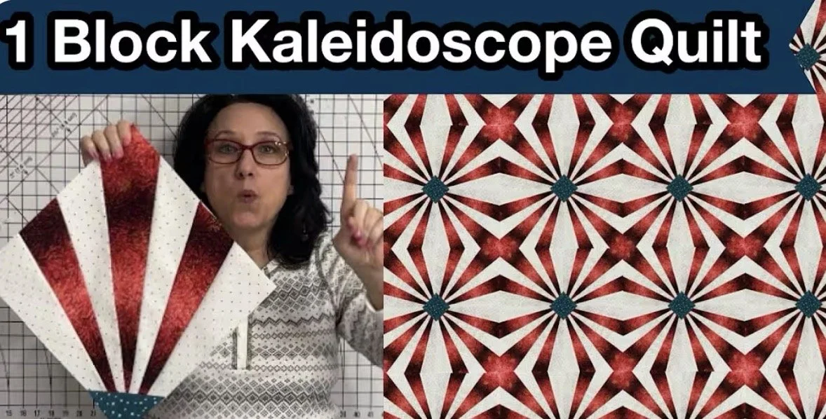 Free one block kaleidoscope quilt pattern.