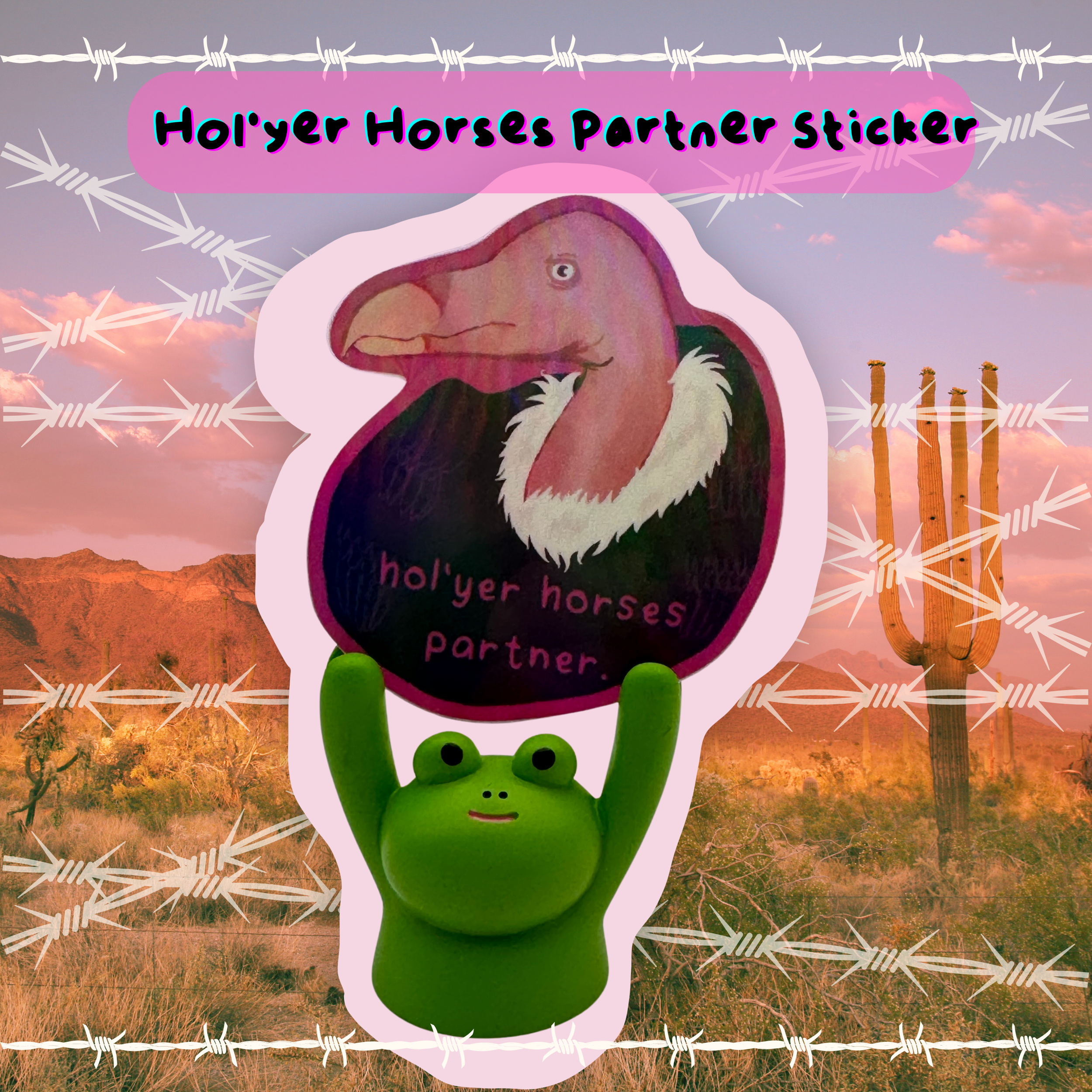 Hol'yer horses partner vulture 2x2" sticker