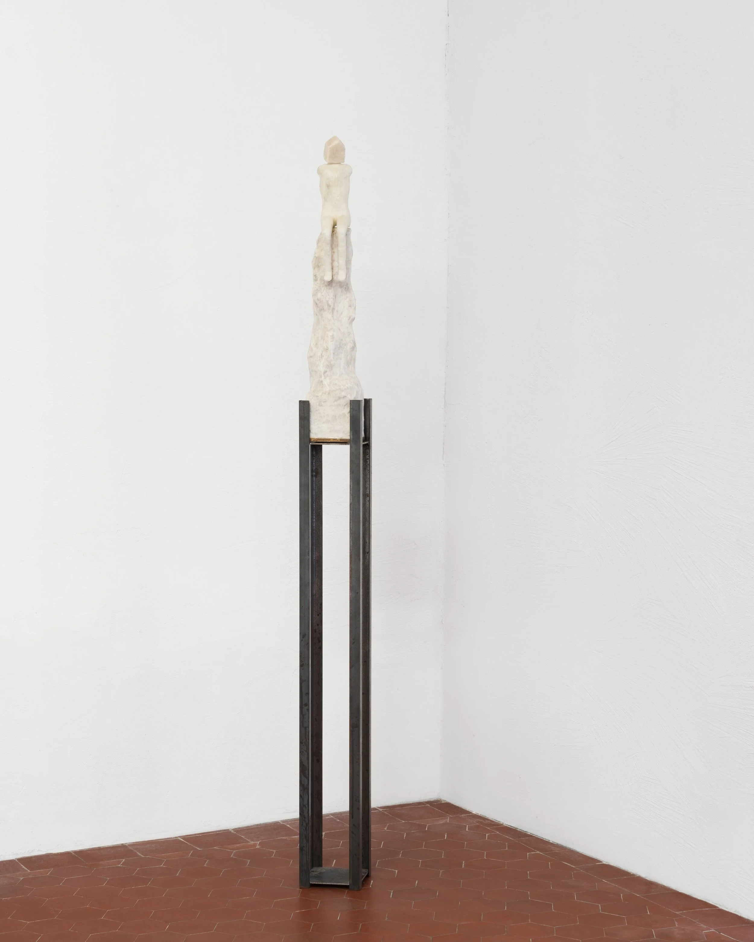 A Place to Watch the Sunrise, height: 177cm, wax over plaster on steel construction, 2024 