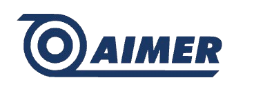 A logo with the word 'AIMER' in bold blue letters and a circular target symbol to the left.