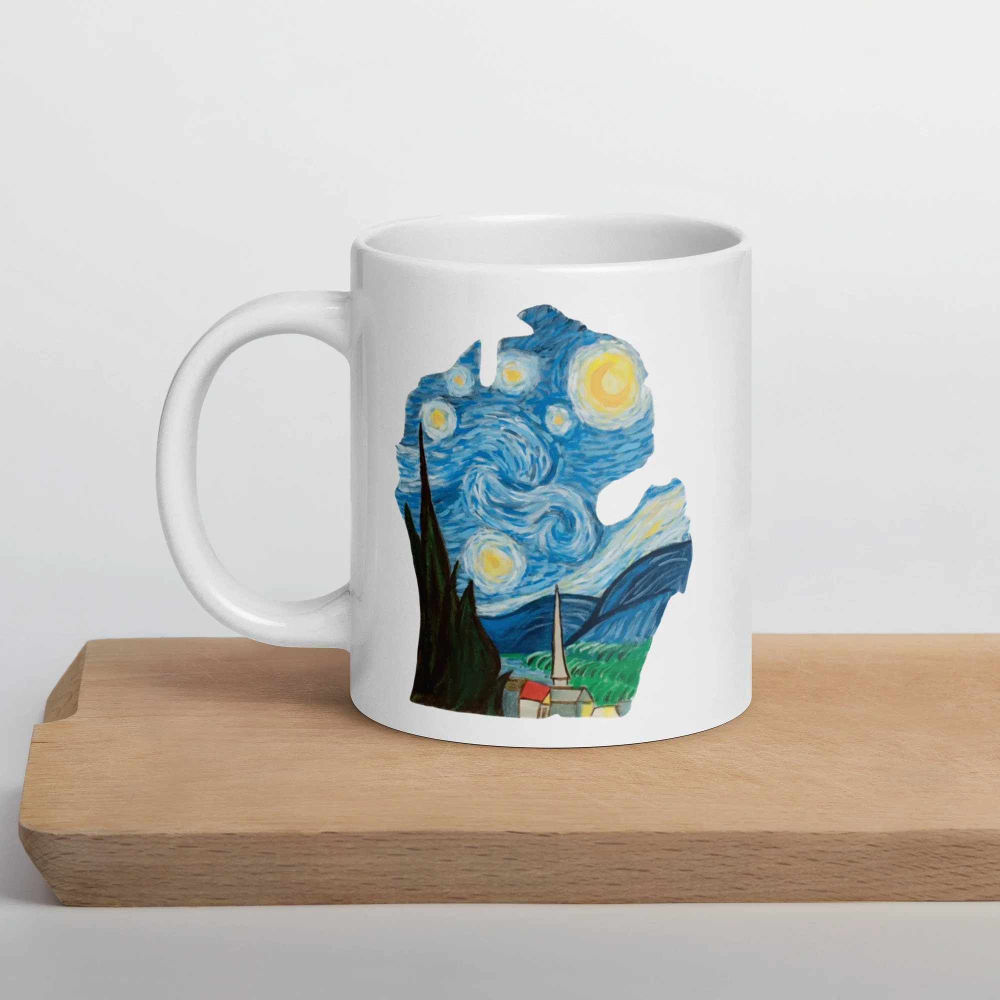 Starry Night White glossy mug