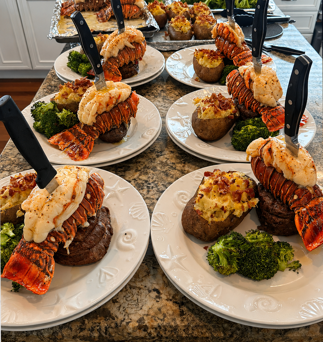 Surf 'n' Turf for a big private dinner party