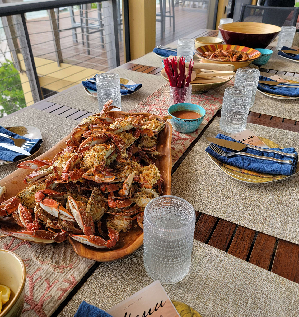 Appetizers on the deck