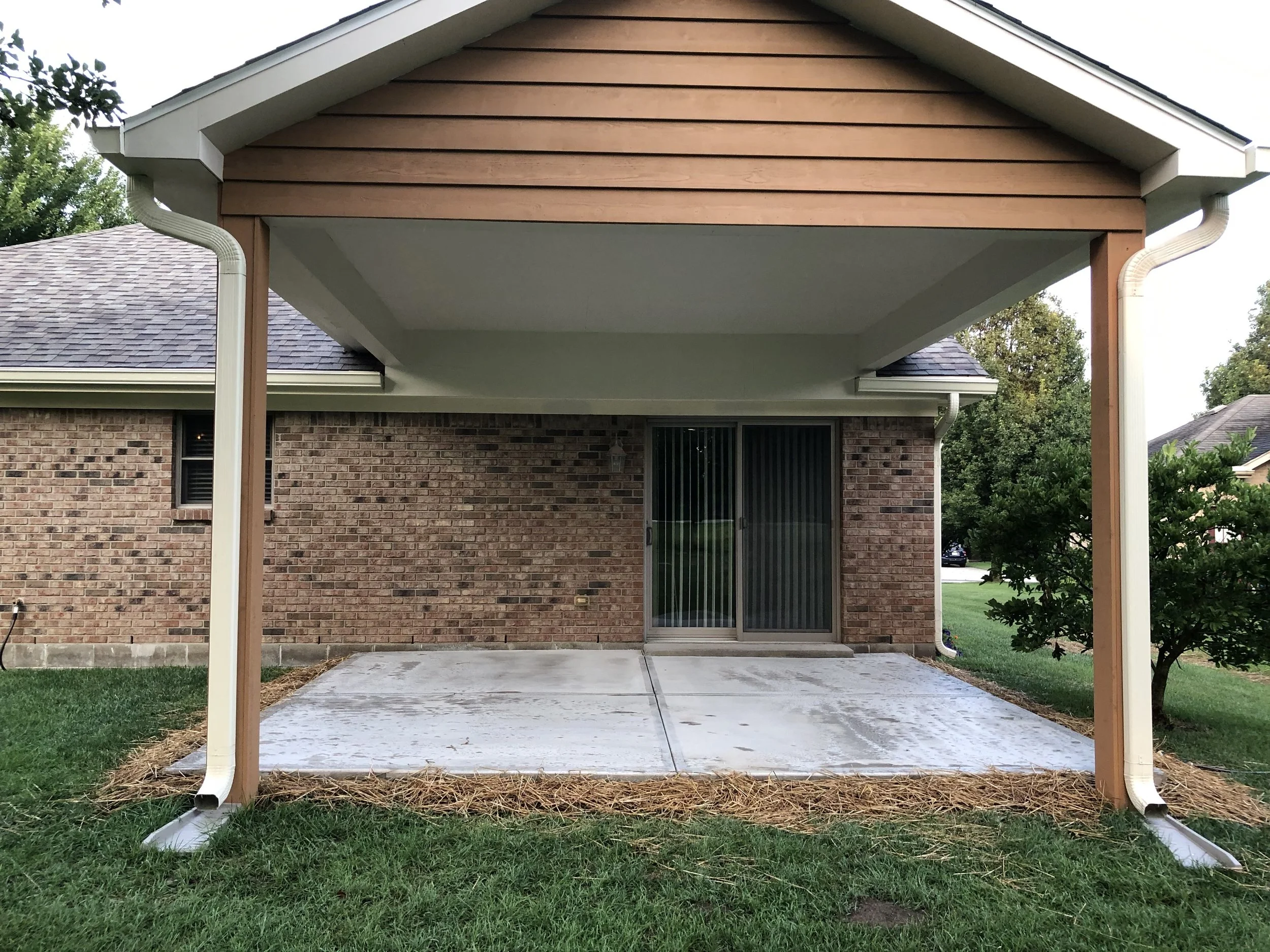 Mason patio cover after