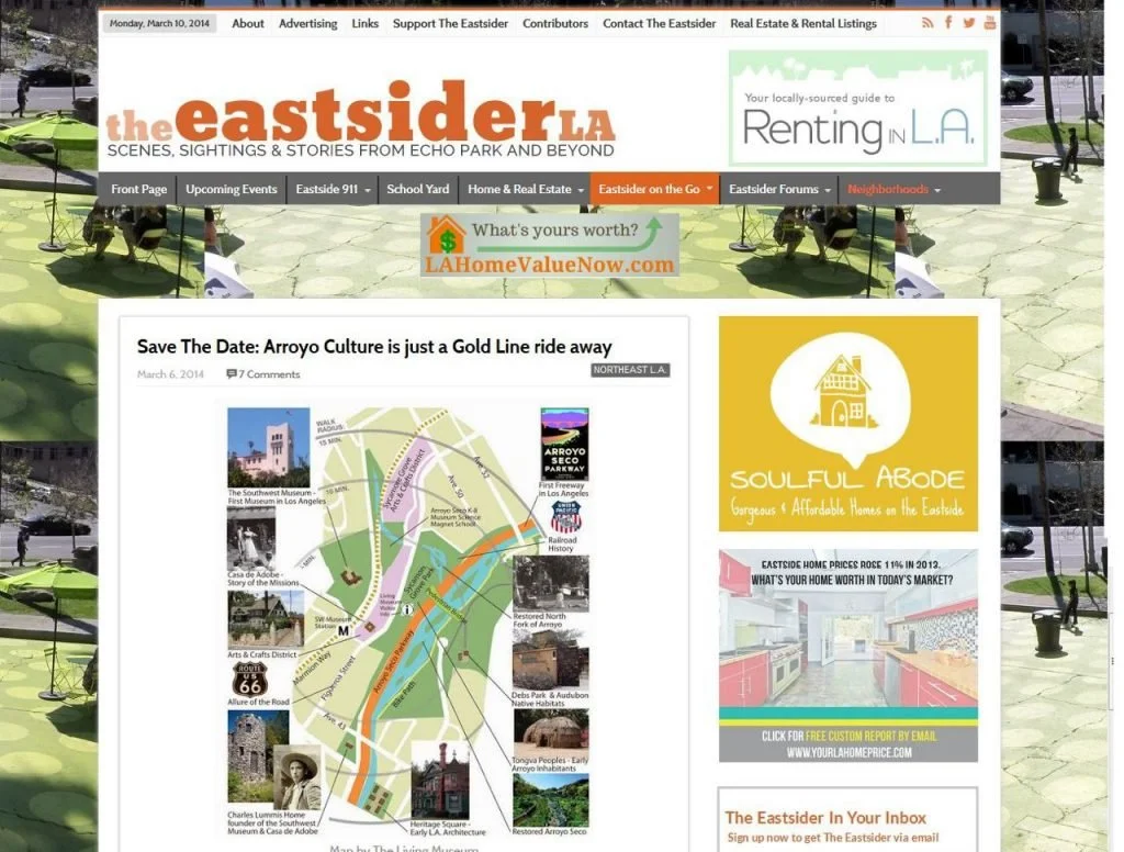 The Eastsider LA contains a wealth of information about the history, happenings, and historic preservation activities in Highland Park and neighboring communities. It was created in July 2008 and is maintained by Jesus Sanchez, an accomplished journa