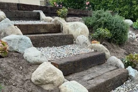 Custom stairs on property