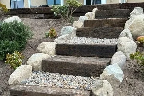 Custom stairs on property
