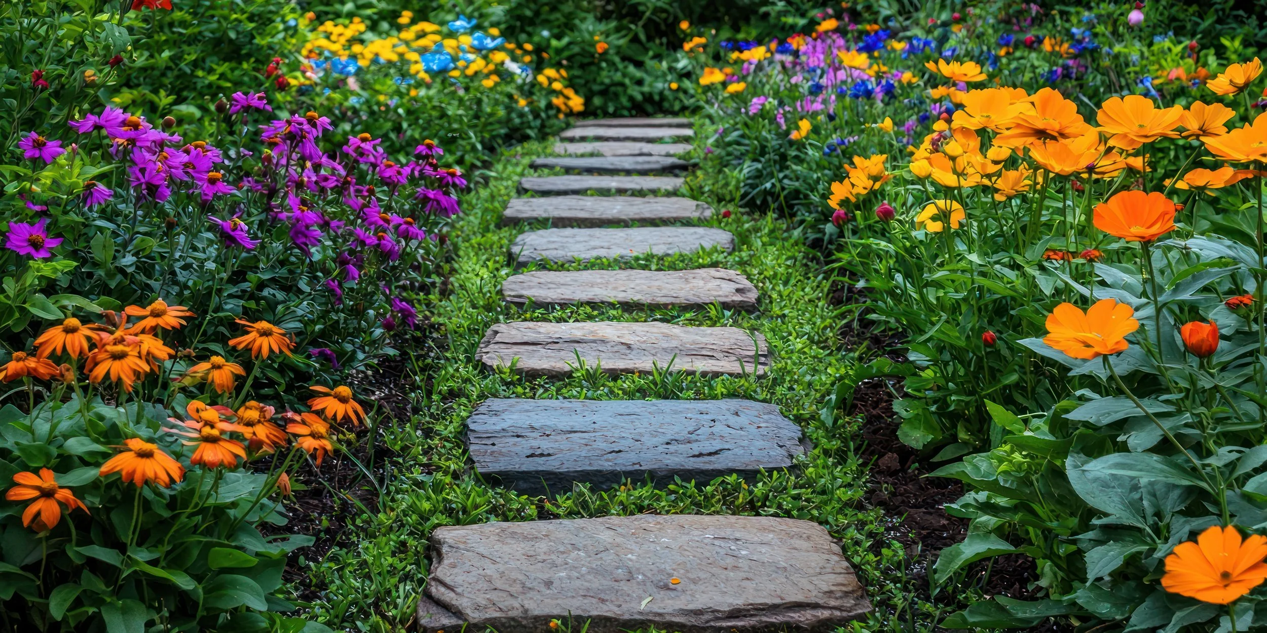 stepping stone pathway rootline landscape inc