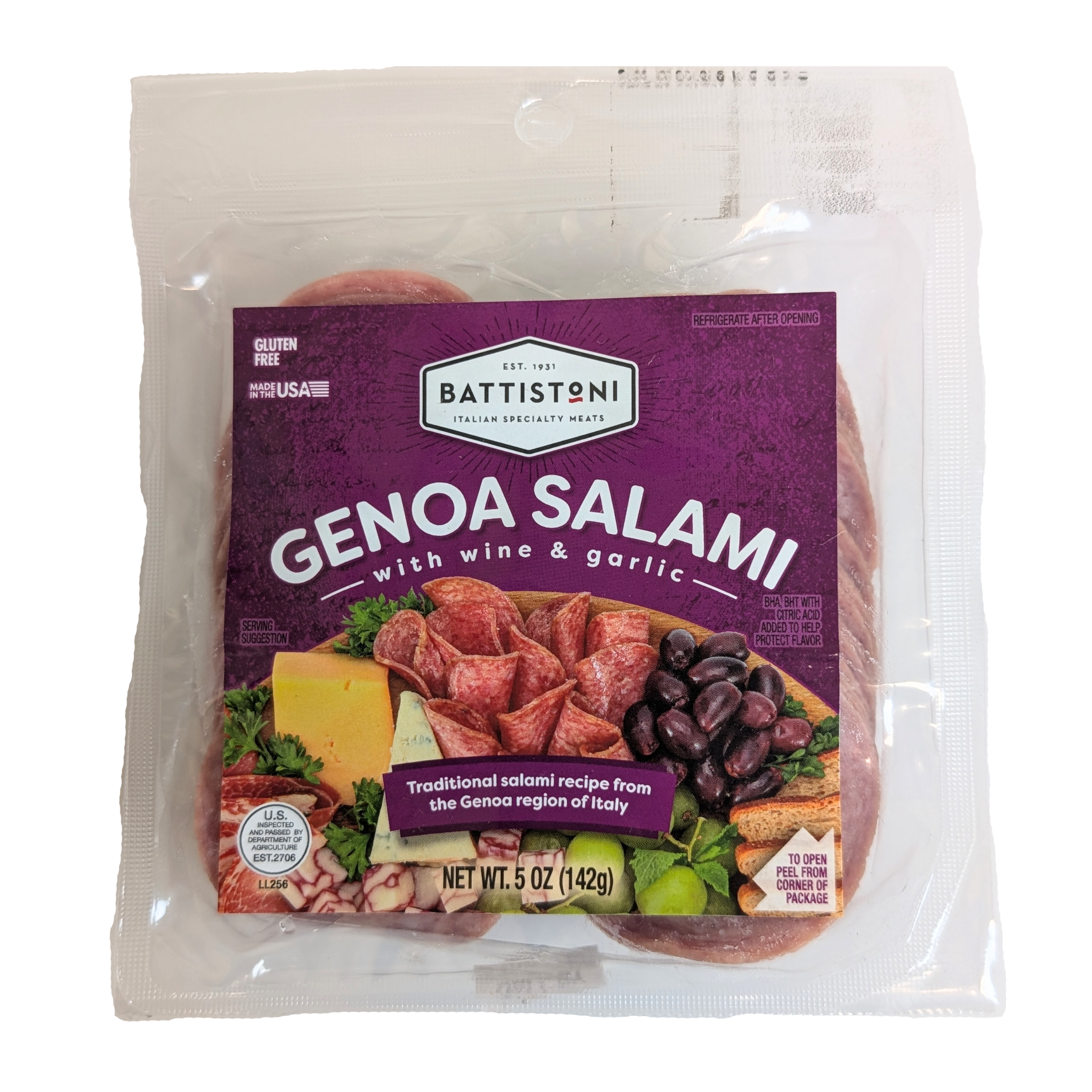 Battistoni Battistoni Sliced Genoa Salami, 5oz — product image