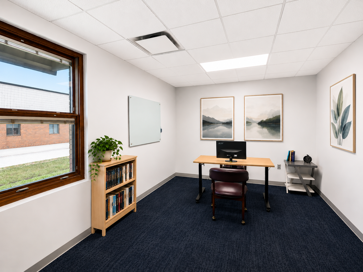 One of our largest offices, Suite 113 is a versatile, naturally lit office suite ideal for private meetings, collaborative sessions, or creative work, offering a comfortable and professional setting for modern business professionals.