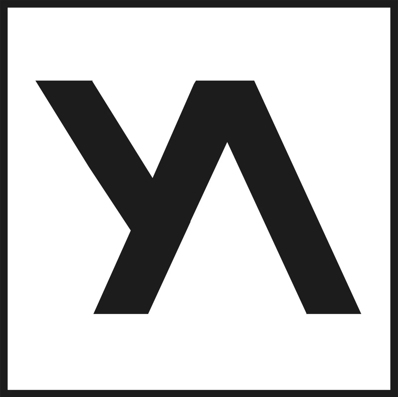 Black logo with overlapping letter Y and letter A on white background.