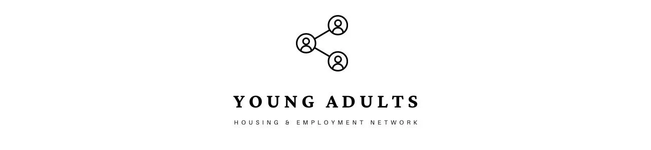 Logo for Young Adults Housing and Employment Network featuring a network icon with three connected circles.