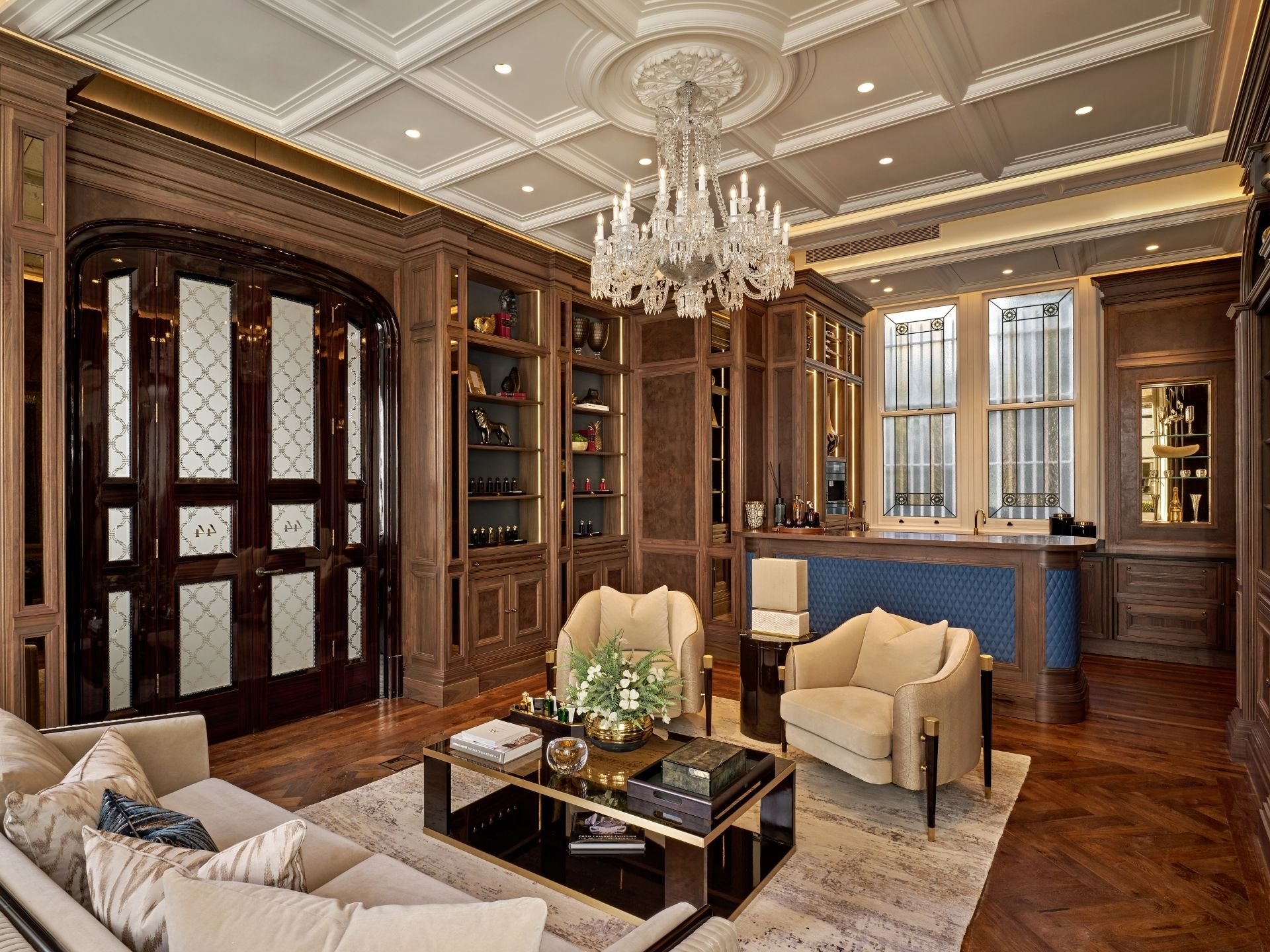 Clive Christian luxury living room interior.

