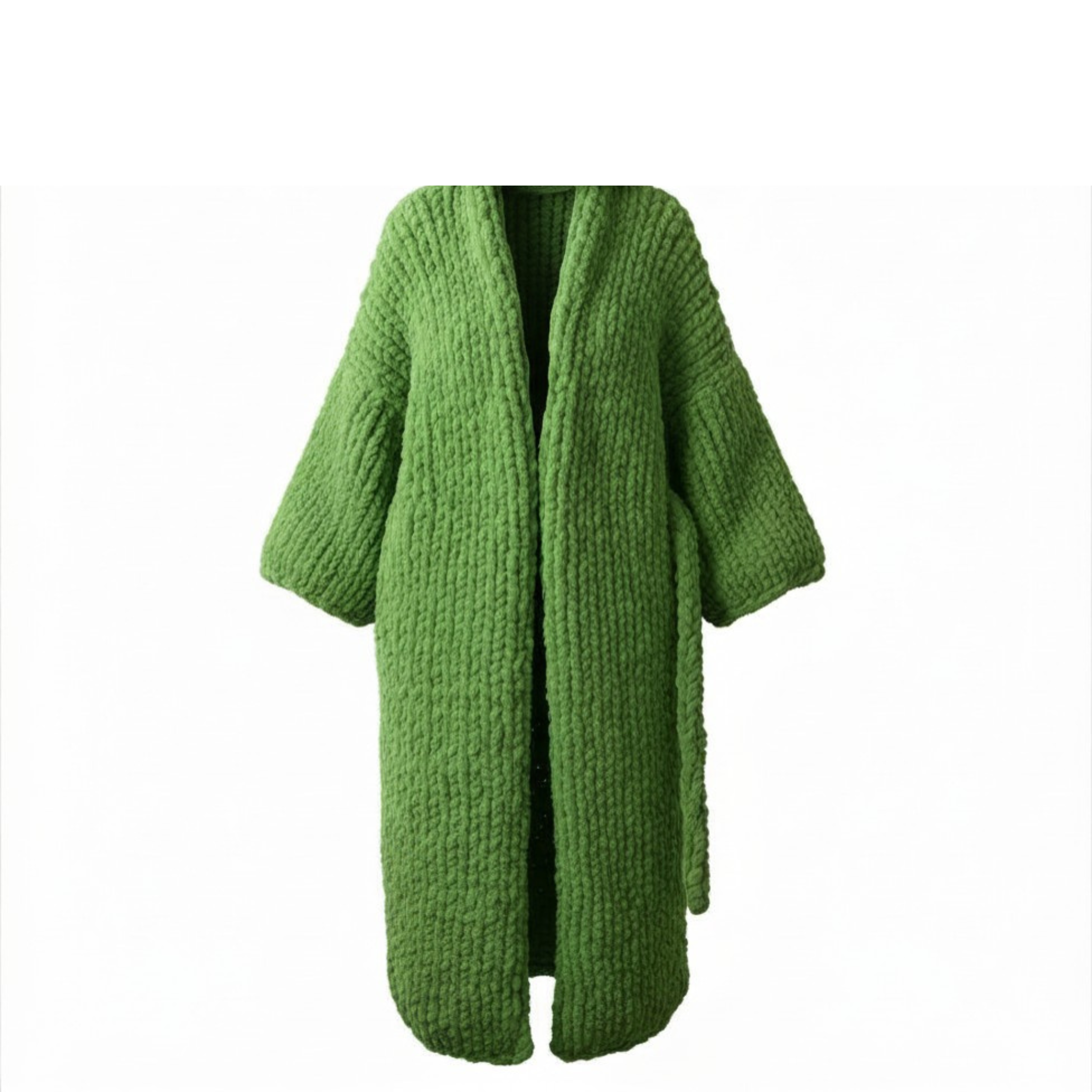 Long Chunky Knit Coat
