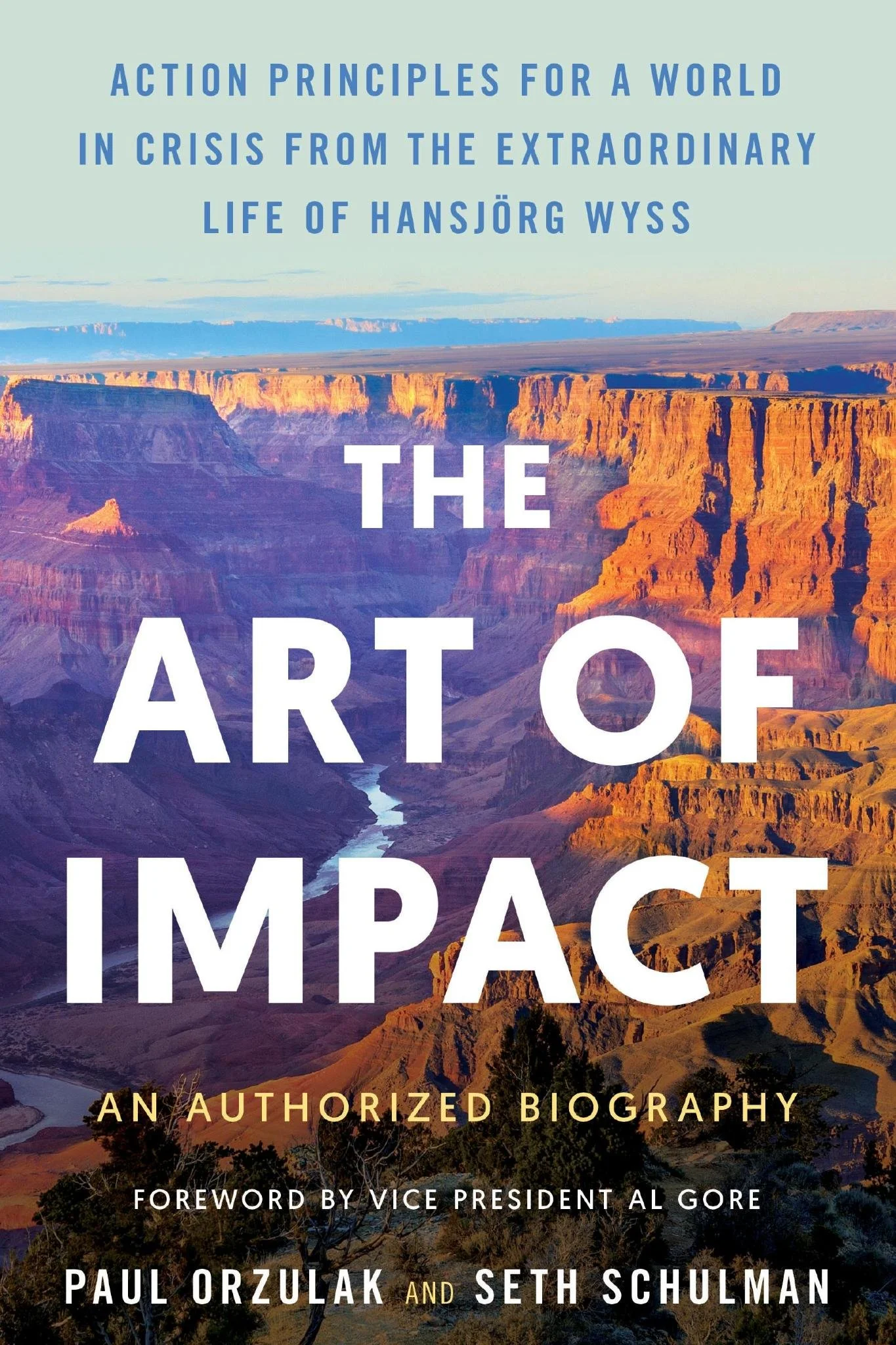 Book cover titled "The Art of Impact" with a background of Grand Canyon scenery at sunset.