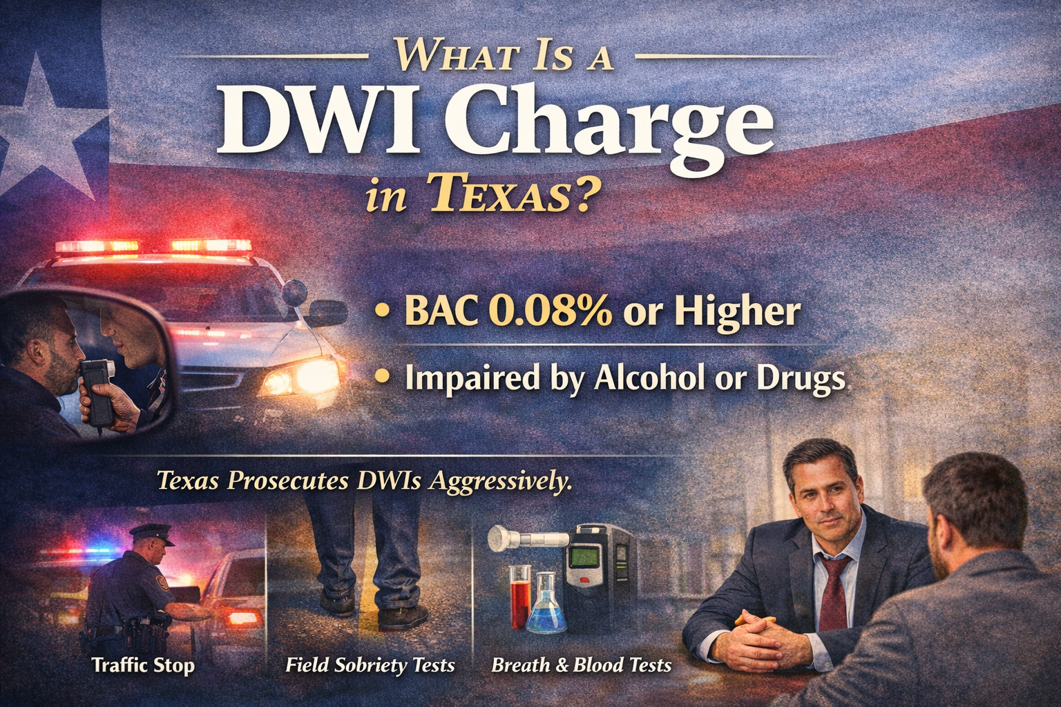 DWI charge Texas BAC 0.08 field sobriety test defense attorney Tyler TX